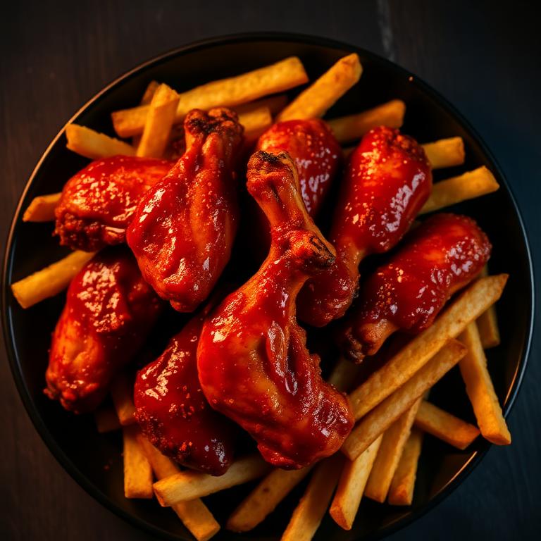 Hot & Spicy Wings with Fries