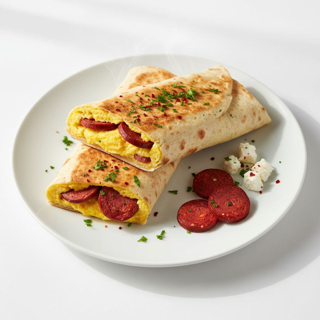 Egg Wrap with Omelette and Sucuk