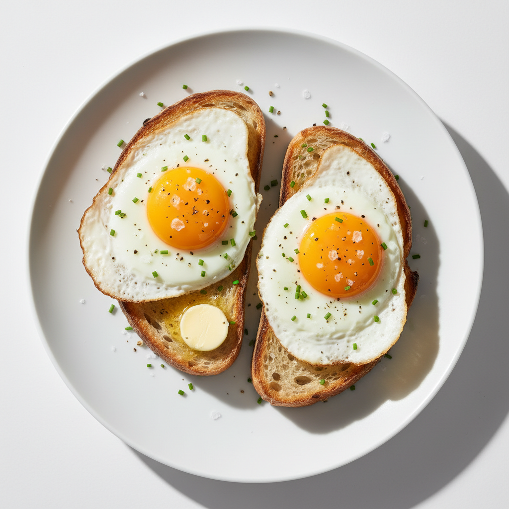 Sunny Side Up Eggs with Bread