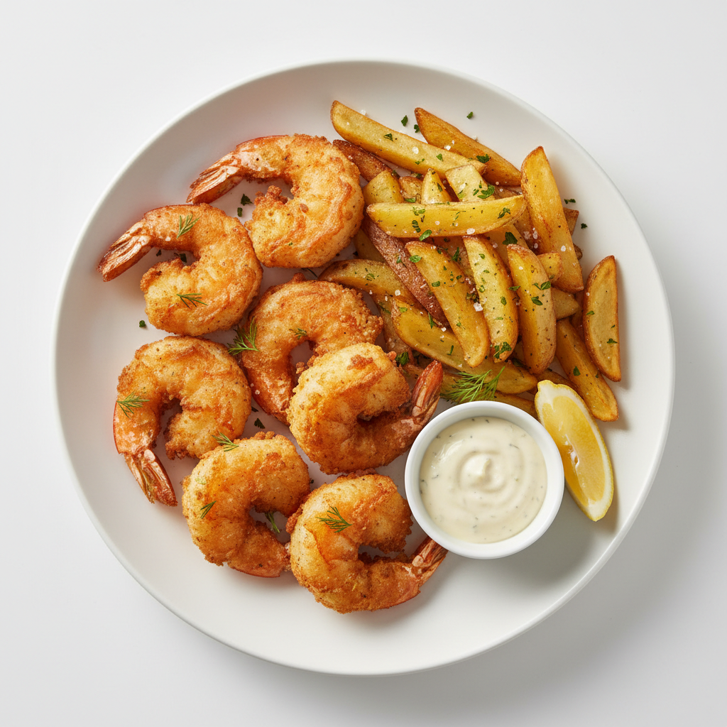 Battered Shrimp & Chips