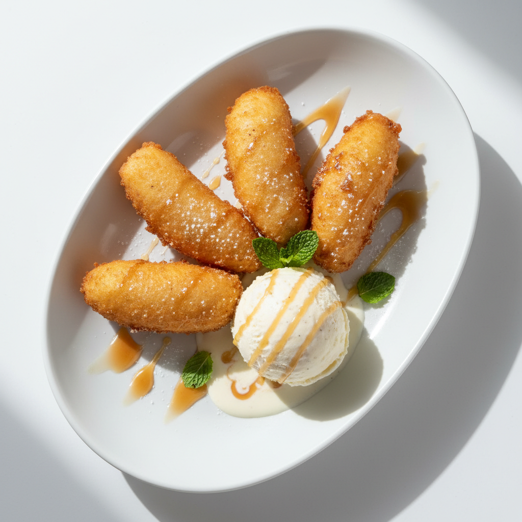 Deep-Fried Banana with Ice Cream