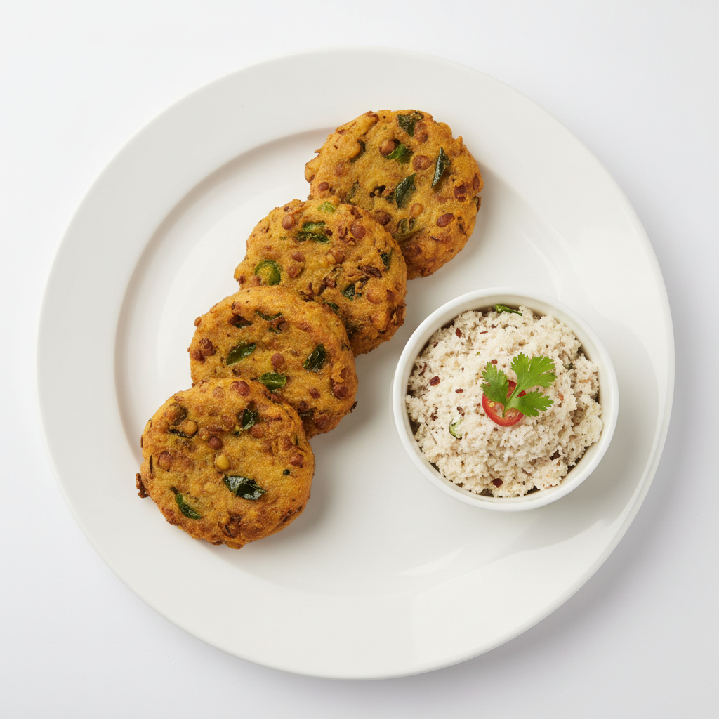 4 Dhal Vada & Coconut Sambol