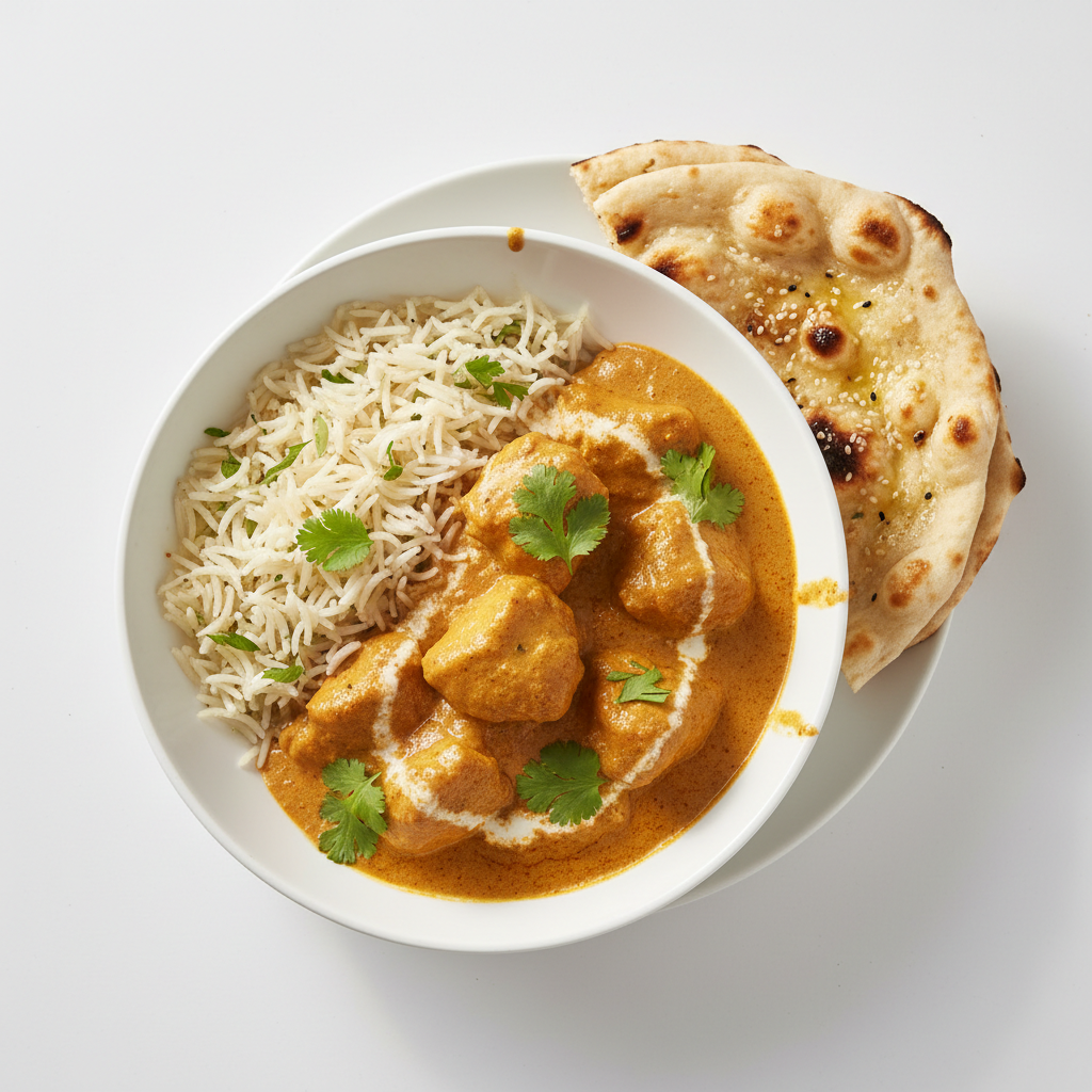 Butter Chicken on the RICE + Naan