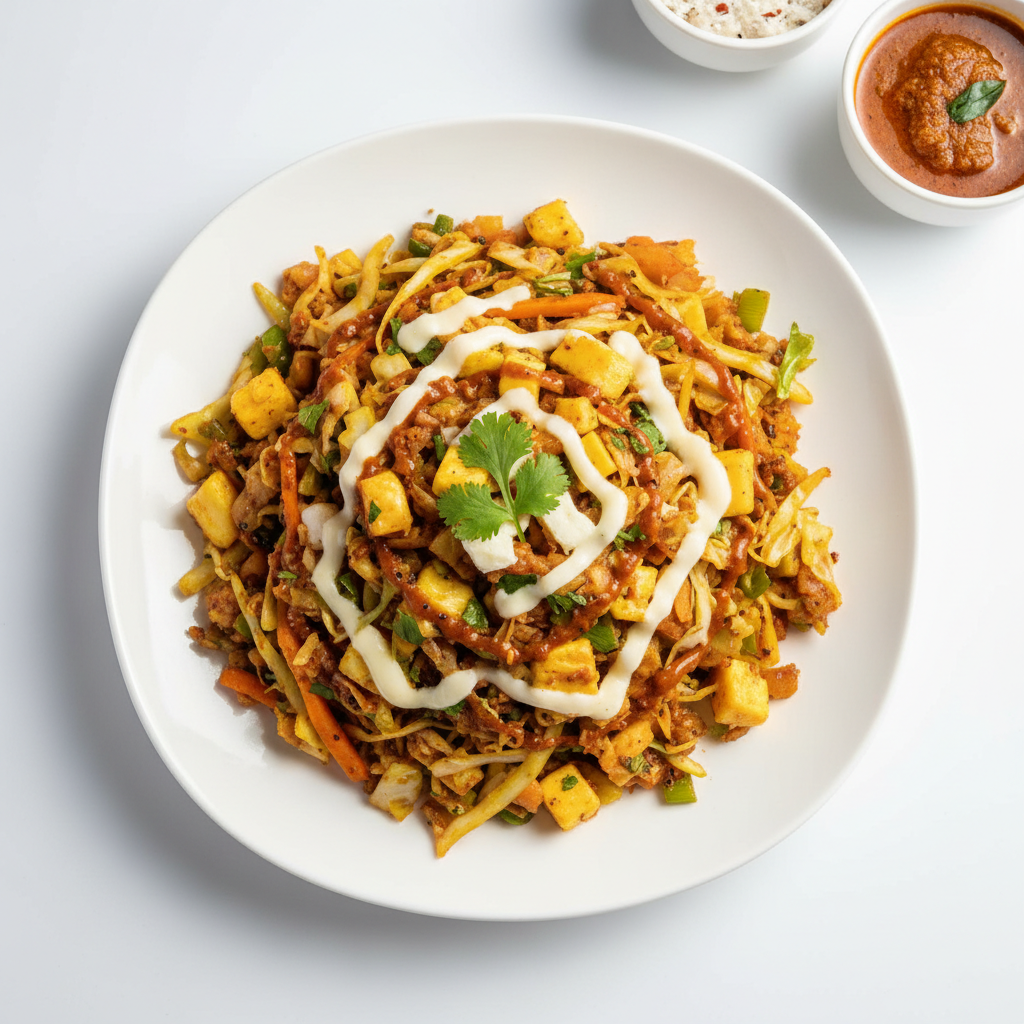 Cheese & Veggie Kothu Roti