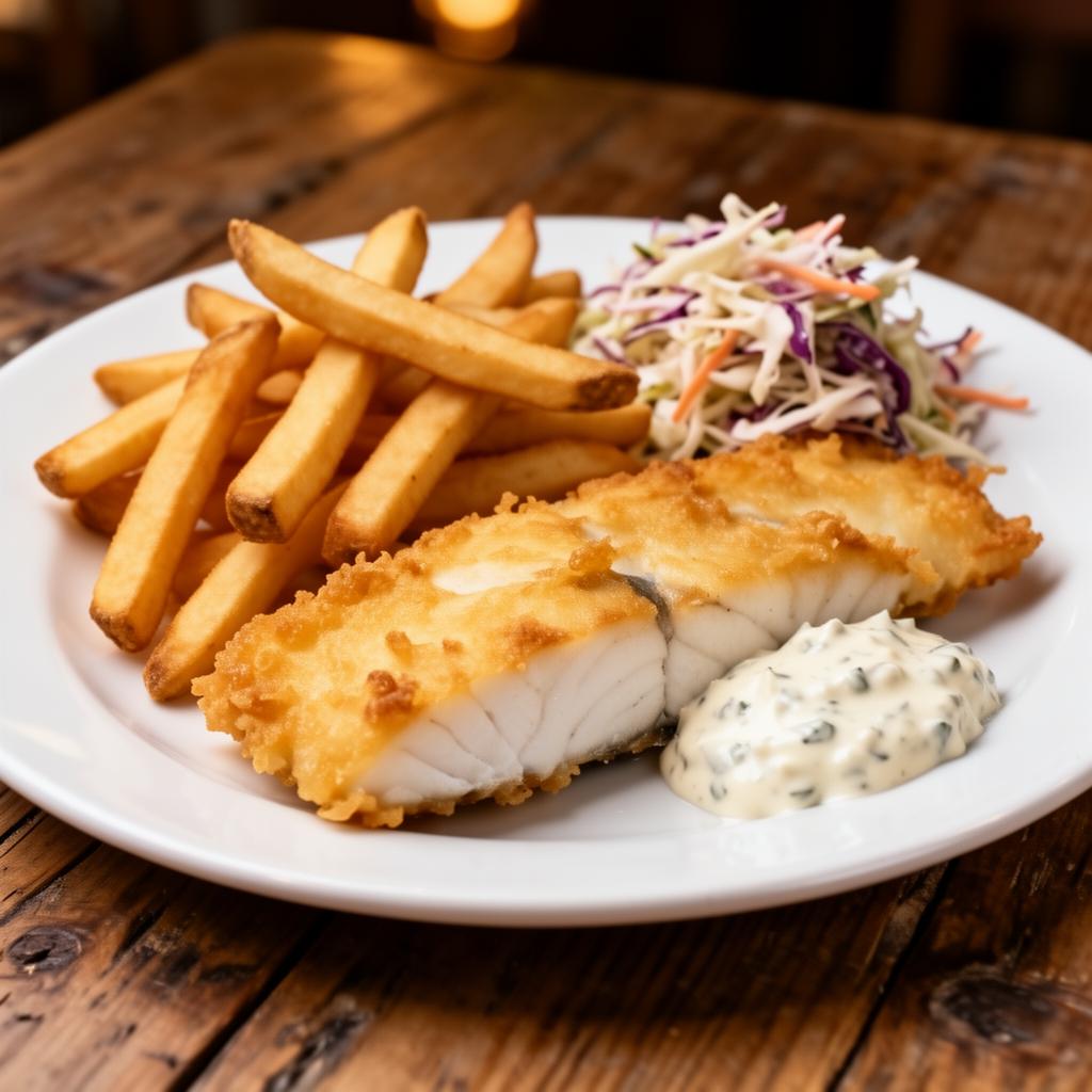 Queen's Fish & Chips signature dish