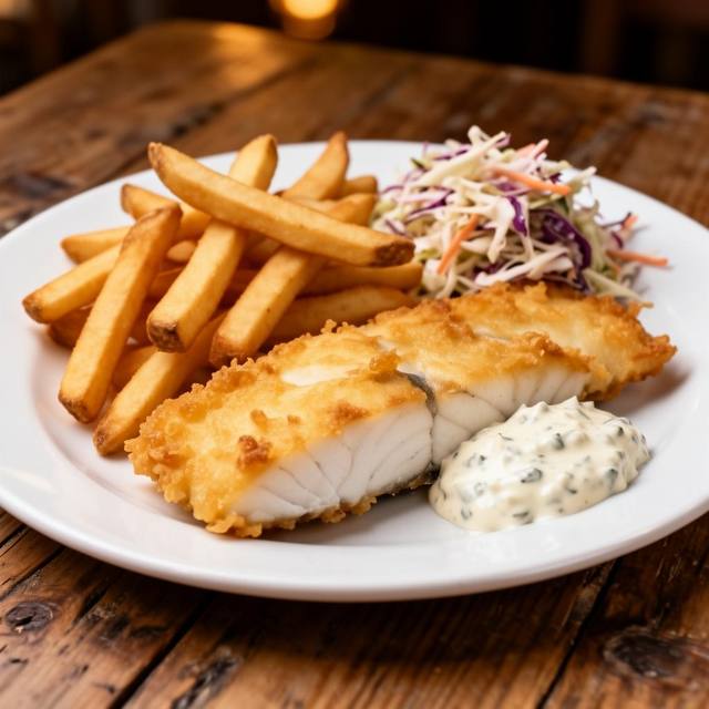 Queen's Fish & Chips signature dish